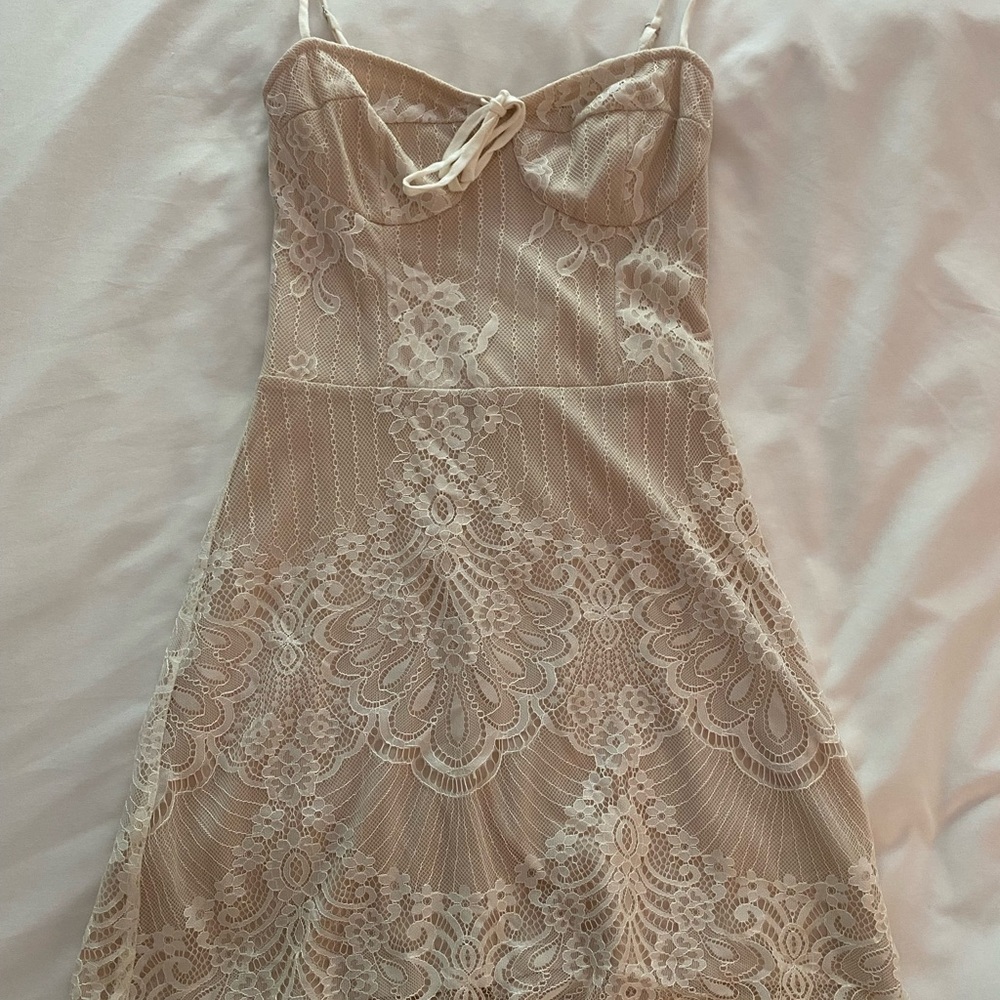 Skylar + Madison Beige Textured Dress